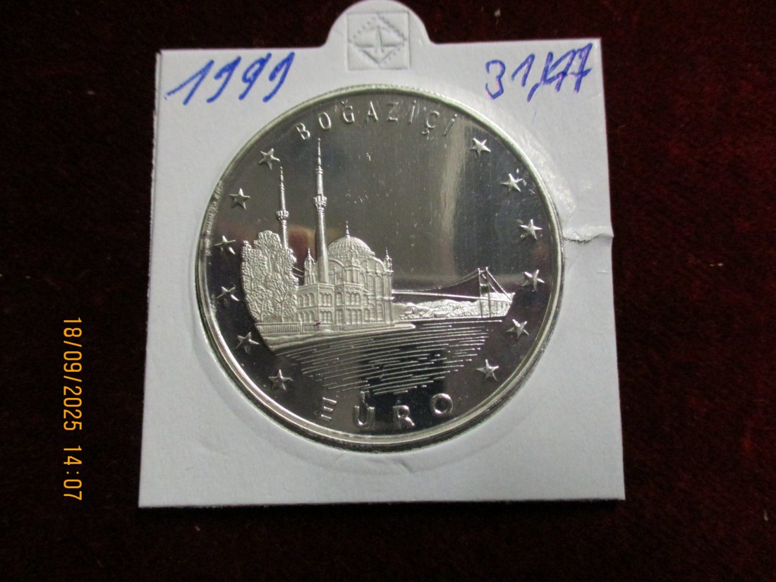  Türkei 1999 - 4.000.000 Lira 925er Silber Gewicht: 31,47g   