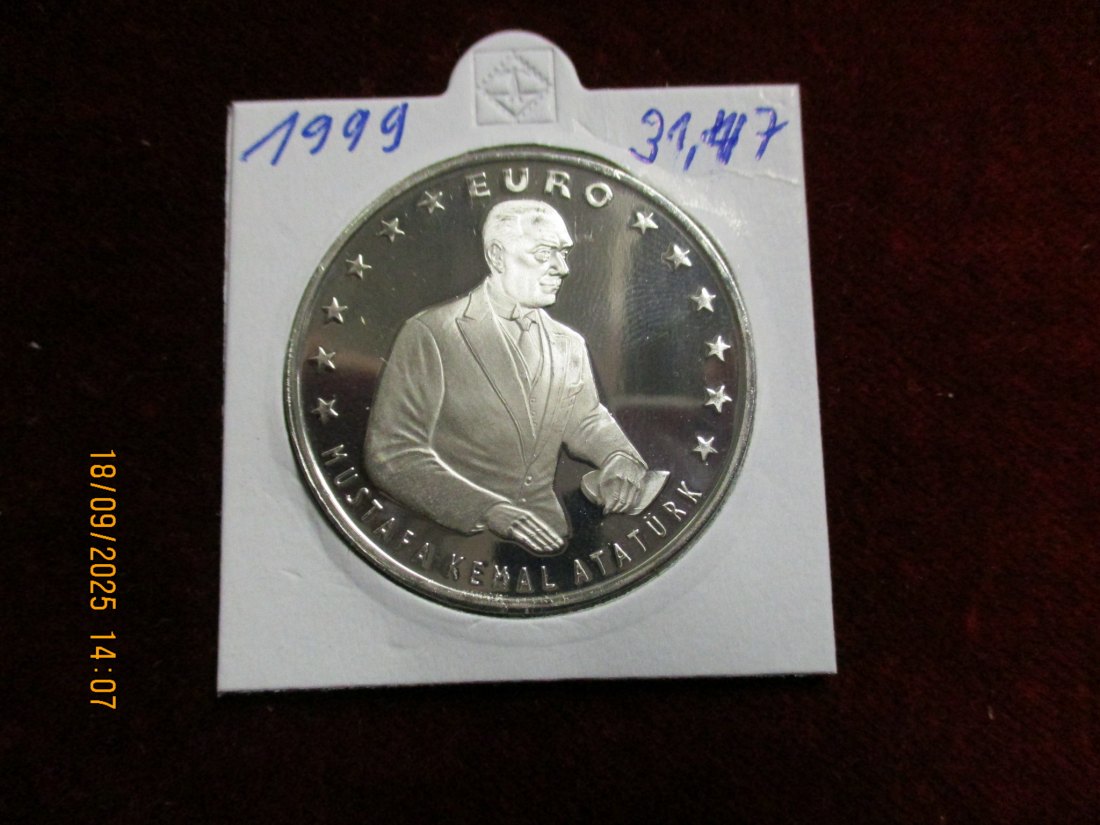  Türkei 1999 - 4.000.000 Lira 925er Silber Gewicht: 31,47g   