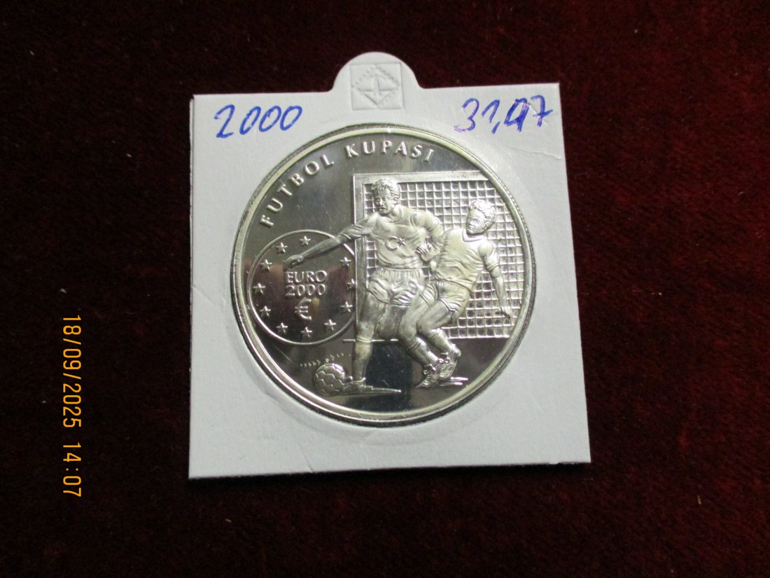  Türkei 2000 - 7.500.000 Lira 925er Silber Gewicht: 31,47g   