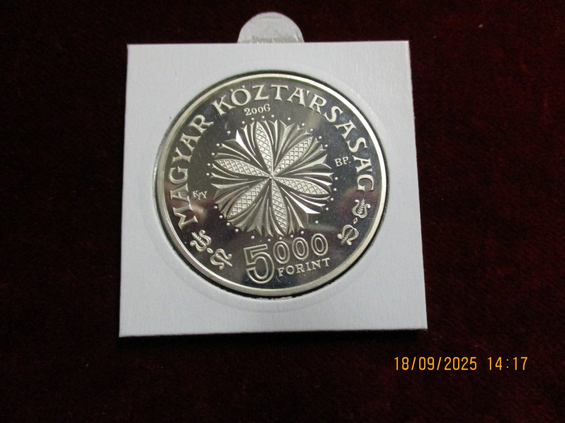  Ungarn 2006 - 5.000 Forint 925er Silber Gewicht: 31,46g   