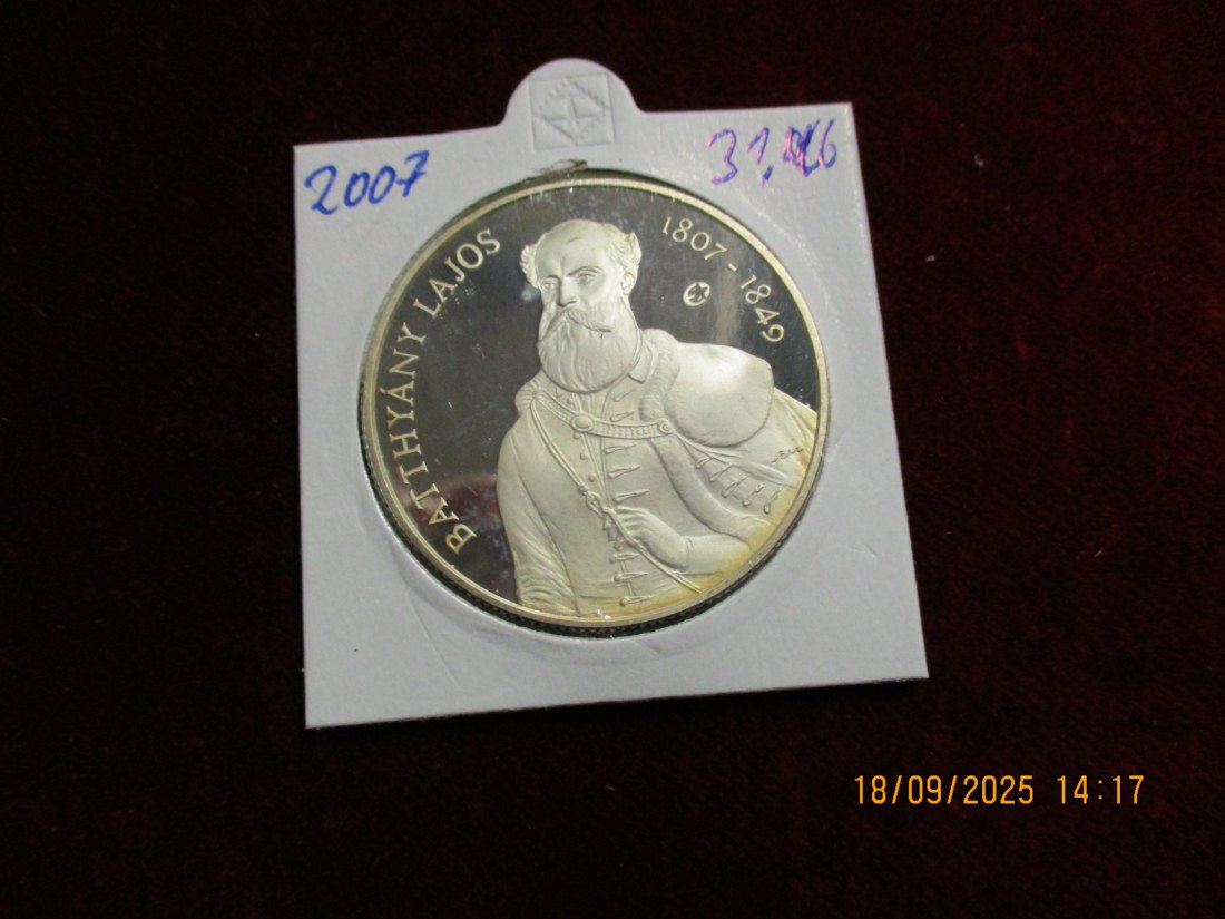  Ungarn 2007 - 5.000 Forint 925er Silber Gewicht: 31,46g   