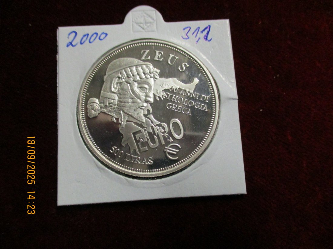  Malta 500 Liras 2000 - 925er Silber Gewicht: 31,1g   
