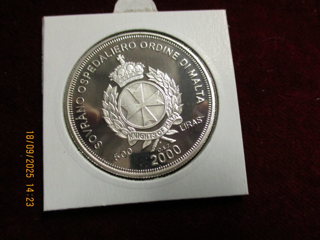  Malta 500 Liras 2000 - 925er Silber Gewicht: 31,1g   