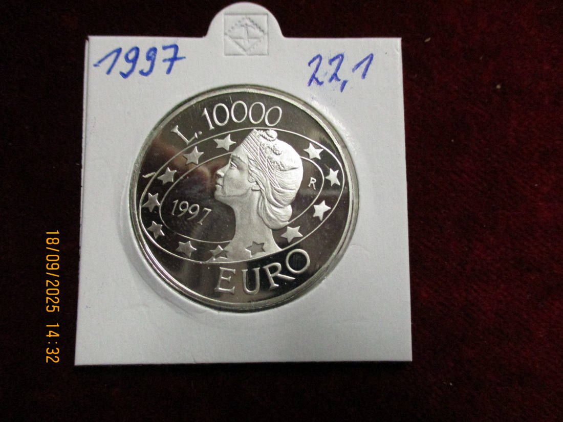  San Marino 1997 - 10.000 Lire 925er Silber Gewicht: 22,1g   