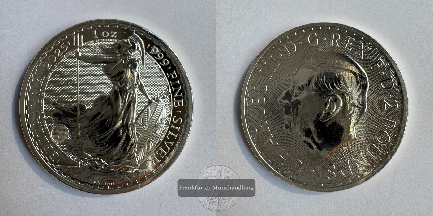  Großbritannien  2 Pounds 2025  Standing Britannia  FM-Frankfurt  Feinsilber: 31,1g   