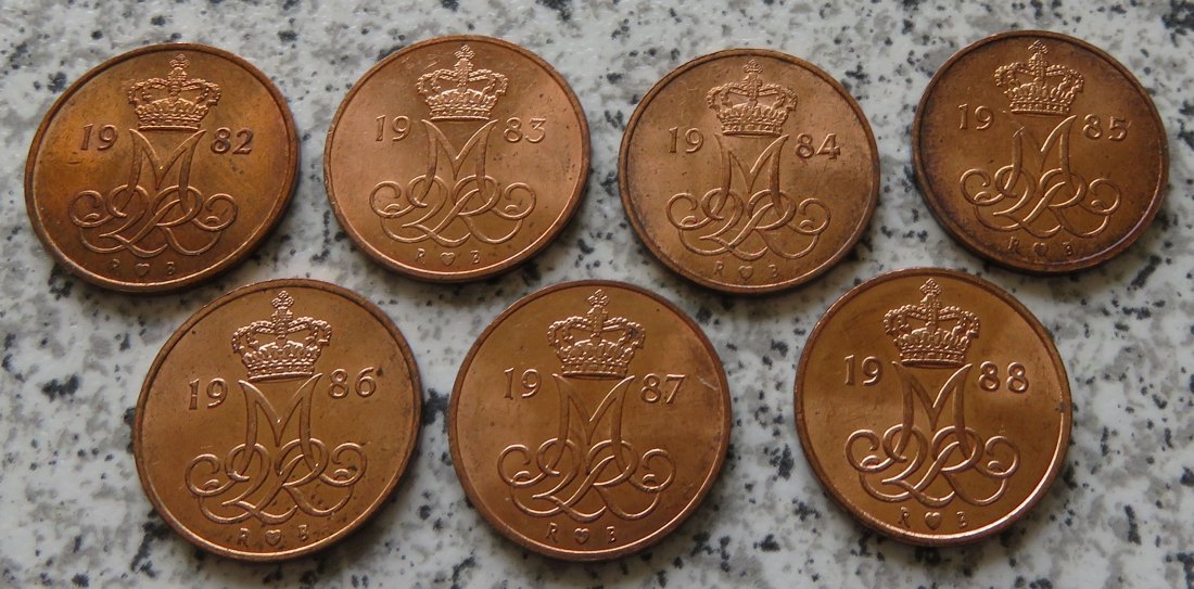  Dänemark 5 Öre 1982 - 1988 R; B, KM 859.3   