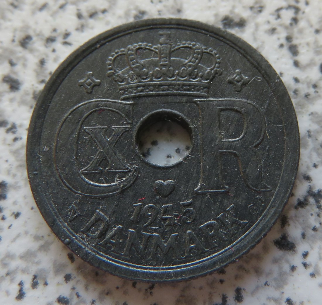  Dänemark 10 Öre 1945, Erhaltung   