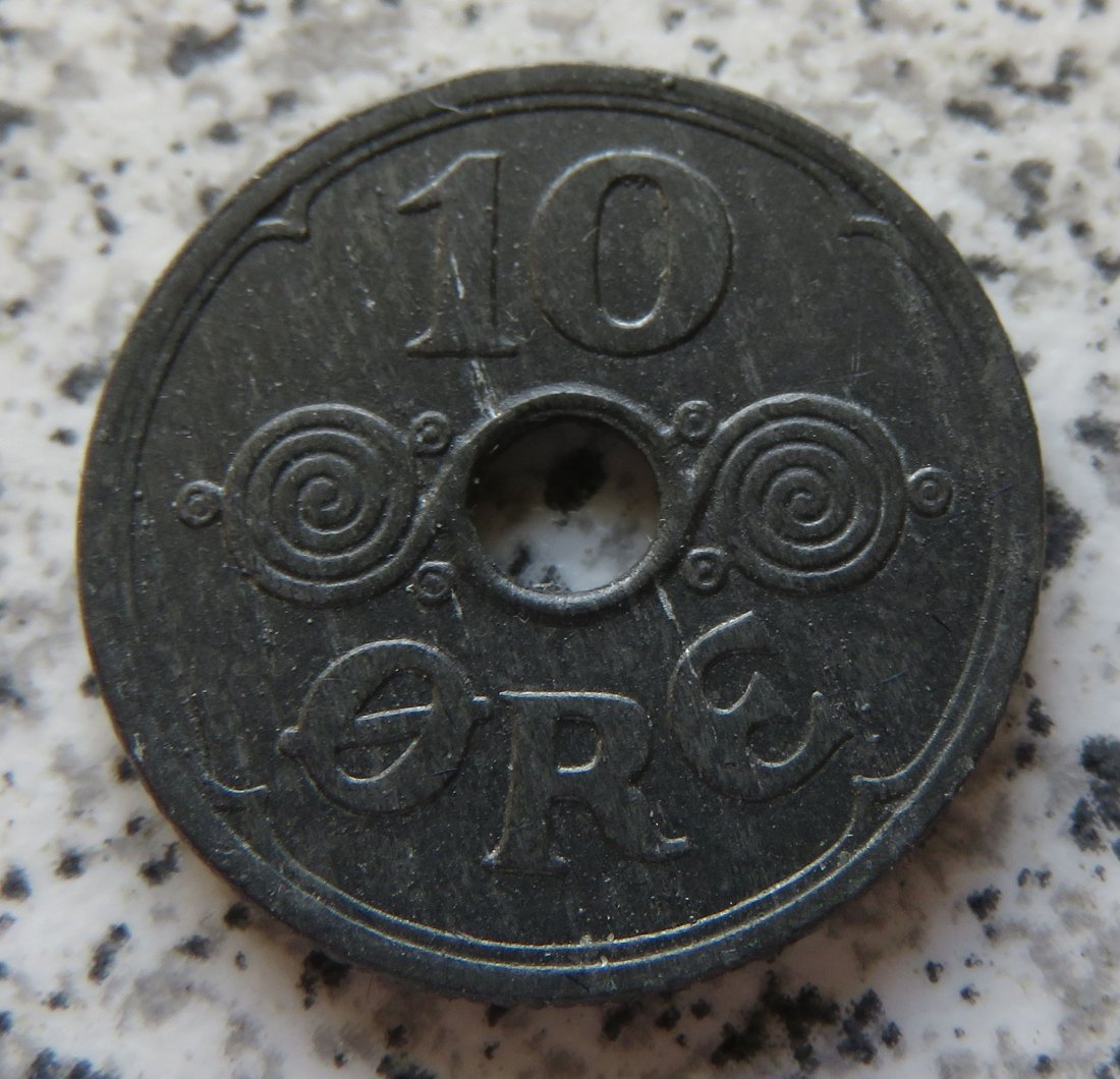  Dänemark 10 Öre 1945, Erhaltung   