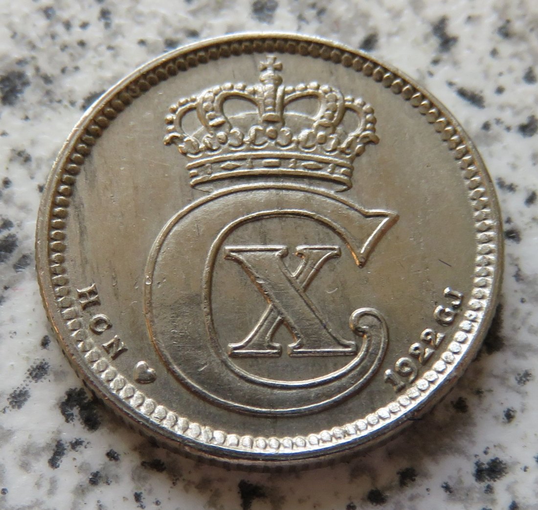  Dänemark 25 Öre 1922, Erhaltung   