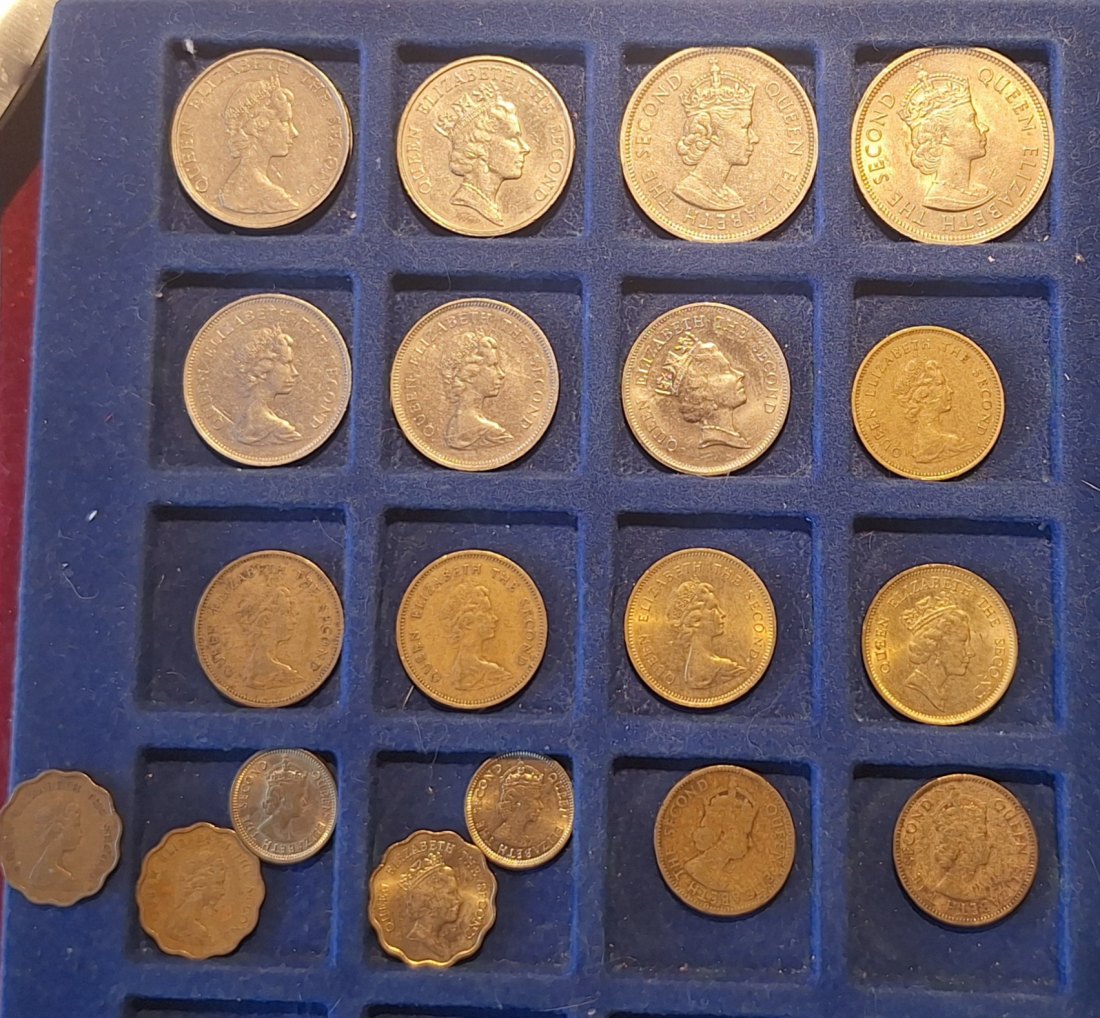  Kronkolonie Hongkong (1843-1997) hier:Queen Elizabeth II,5 Cent bis 5 Hongkong-Dollar 120g   