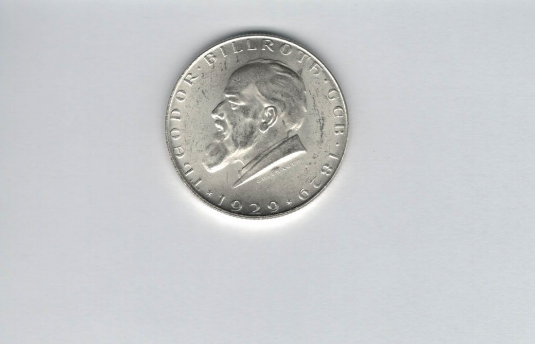  2 Schilling 1929 Theodor Billroth 7,68g fein Ag 1. Rep Österreich Spittalgold9800 (2074/1   