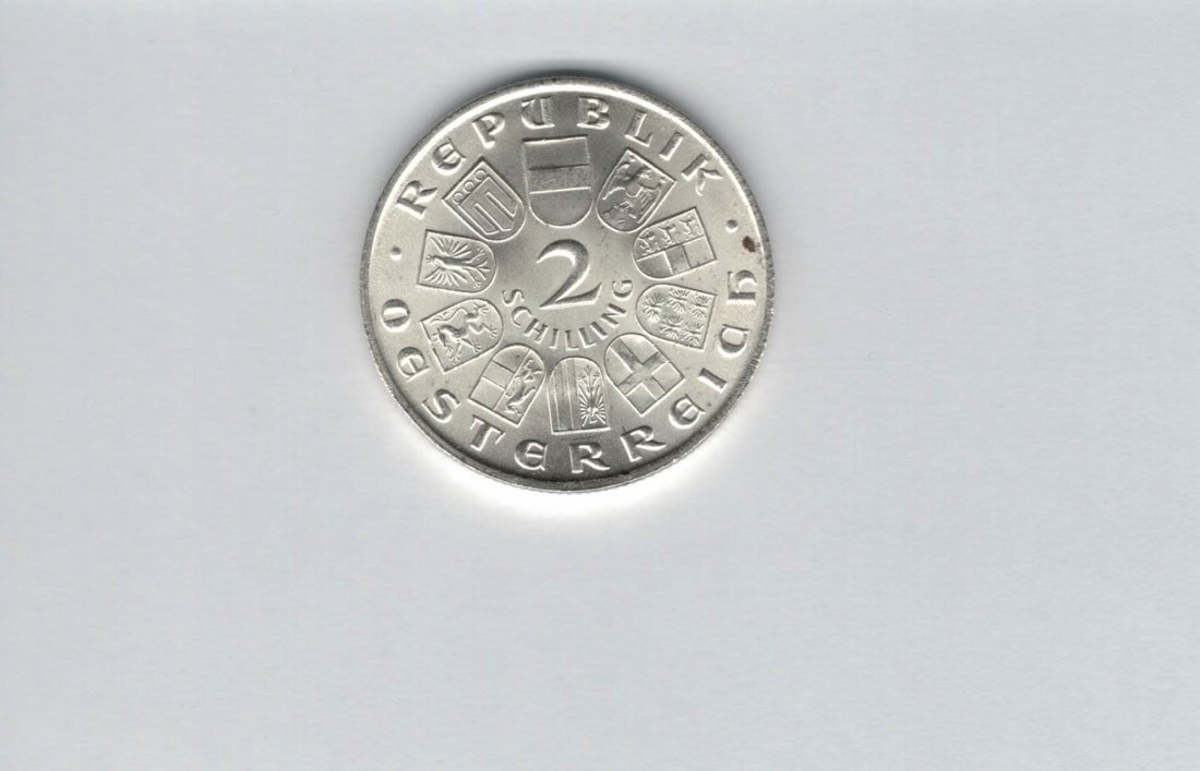  2 Schilling 1929 Theodor Billroth 7,68g fein Ag 1. Rep Österreich Spittalgold9800 (2074/1   