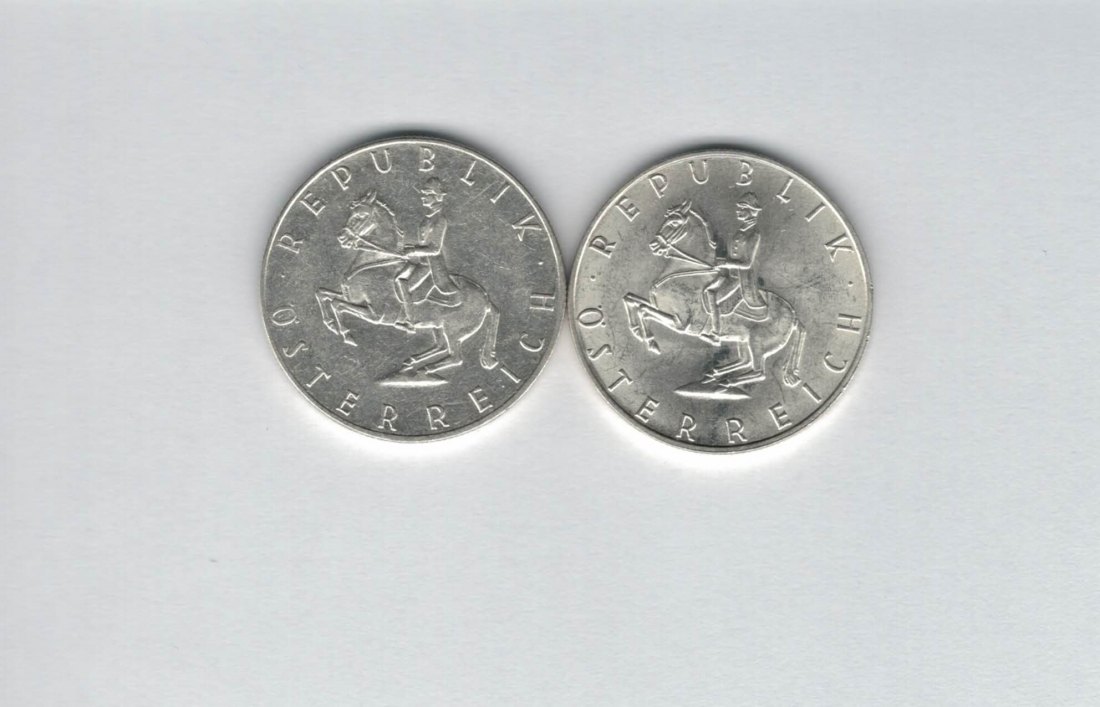  5 Schilling 1961 1965 2 Stk silber á 3,32 fein Österreich Spittalgold9800 /1054   