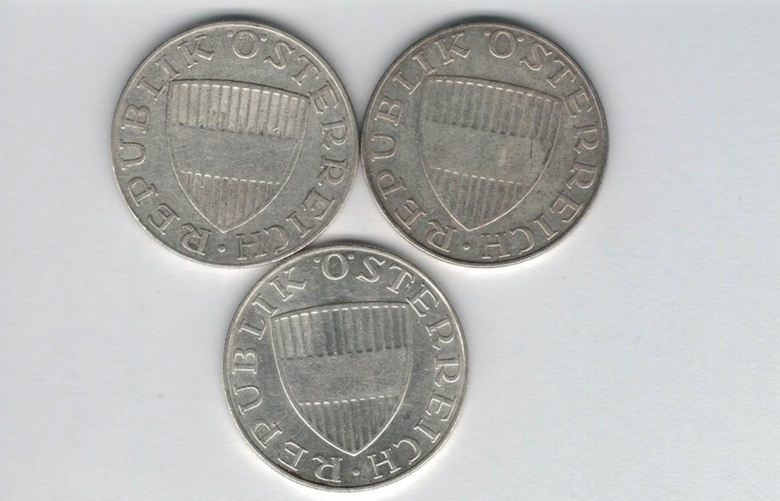  10 Schilling 1957 1958 1959 Ag silber á 4,8g fein Österreich 2. Republik Spittalgold9800 (4785)   