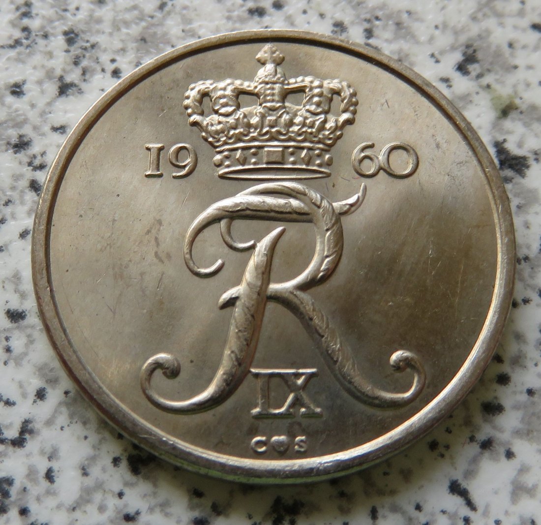 Dänemark 25 Öre 1960, bester Jahrgang   