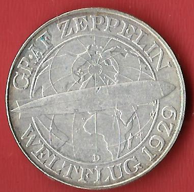  Weimar 3 Mark Zeppelin 1930  Koblenzer Muenzen Studio Münzankauf Koblenz Frank Maurer AL502   