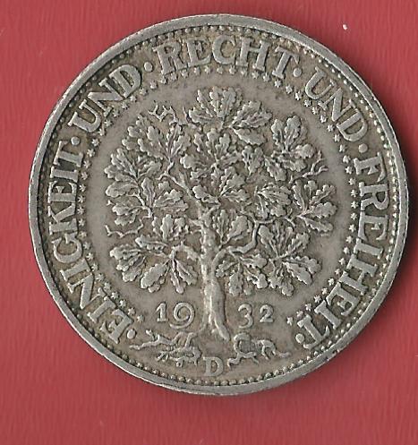  Weimar 5 Mark Eichbaum 1932 D  Koblenzer Muenzen Studio Münzankauf Koblenz Frank Maurer AL504   