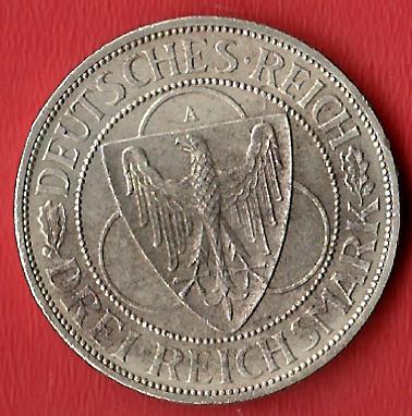  Weimar 3 Mark Strom 1930 A Koblenzer Muenzen Studio Münzankauf Koblenz Frank Maurer AL505   