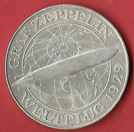  Weimar 5 Mark Zeppelin 1929 A Koblenzer Muenzen Studio Münzankauf Koblenz Frank Maurer AL509   