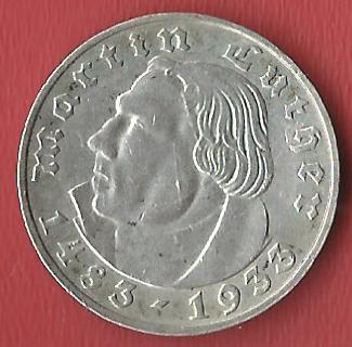  Weimar 2 Mark Luther 1933 A Koblenzer Muenzen Studio Münzankauf Koblenz Frank Maurer AL511   
