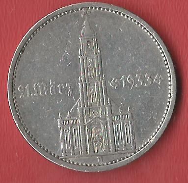  Weimar 5 Mark Garnisonskirche 1934 A Koblenzer Muenzen Studio Münzankauf Koblenz Frank Maurer AL513   