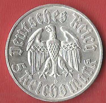  Weimar 5 Mark Luther 1933 D st- Koblenzer Muenzen Studio Münzankauf Koblenz Frank Maurer AL514   