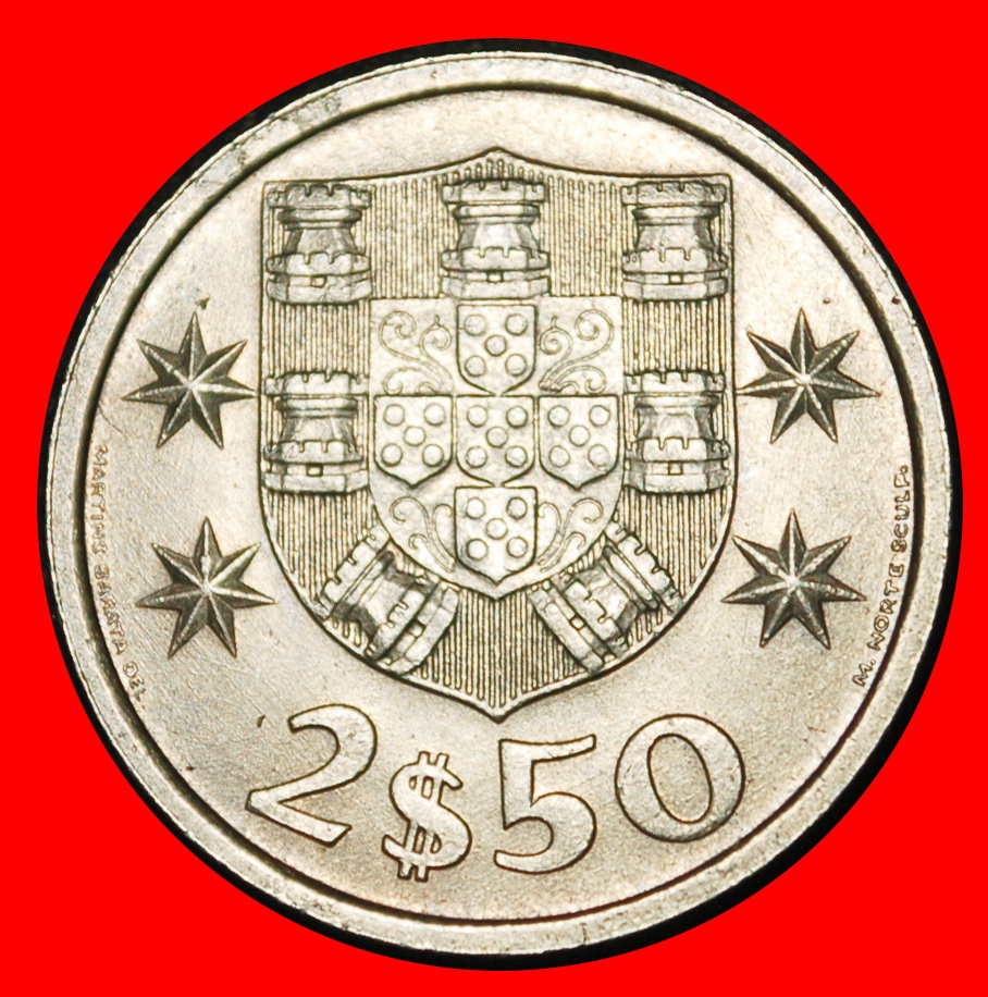  Ⰶ 25 SILVER BEZANTS (1963-1986): PORTUGAL ★ 2.50 ESCUDOS 1980 SHIP!★LOW START ★ NO RESERVE!   