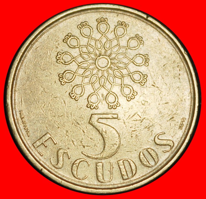  Ⰶ 25 SILVER BEZANTS (1986-2001): PORTUGAL ★ 5 ESCUDOS 1989 I A WINDOW!★LOW START ★ NO RESERVE!   