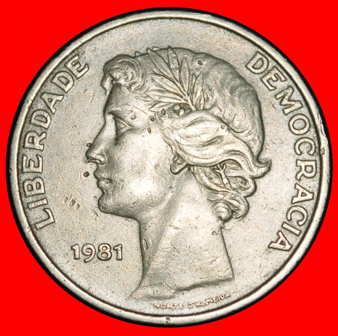  Ⰶ LAUREATE HEAD (1977-1986): PORTUGAL ★ 25 ESCUDOS 1981!★LOW START ★ NO RESERVE!   