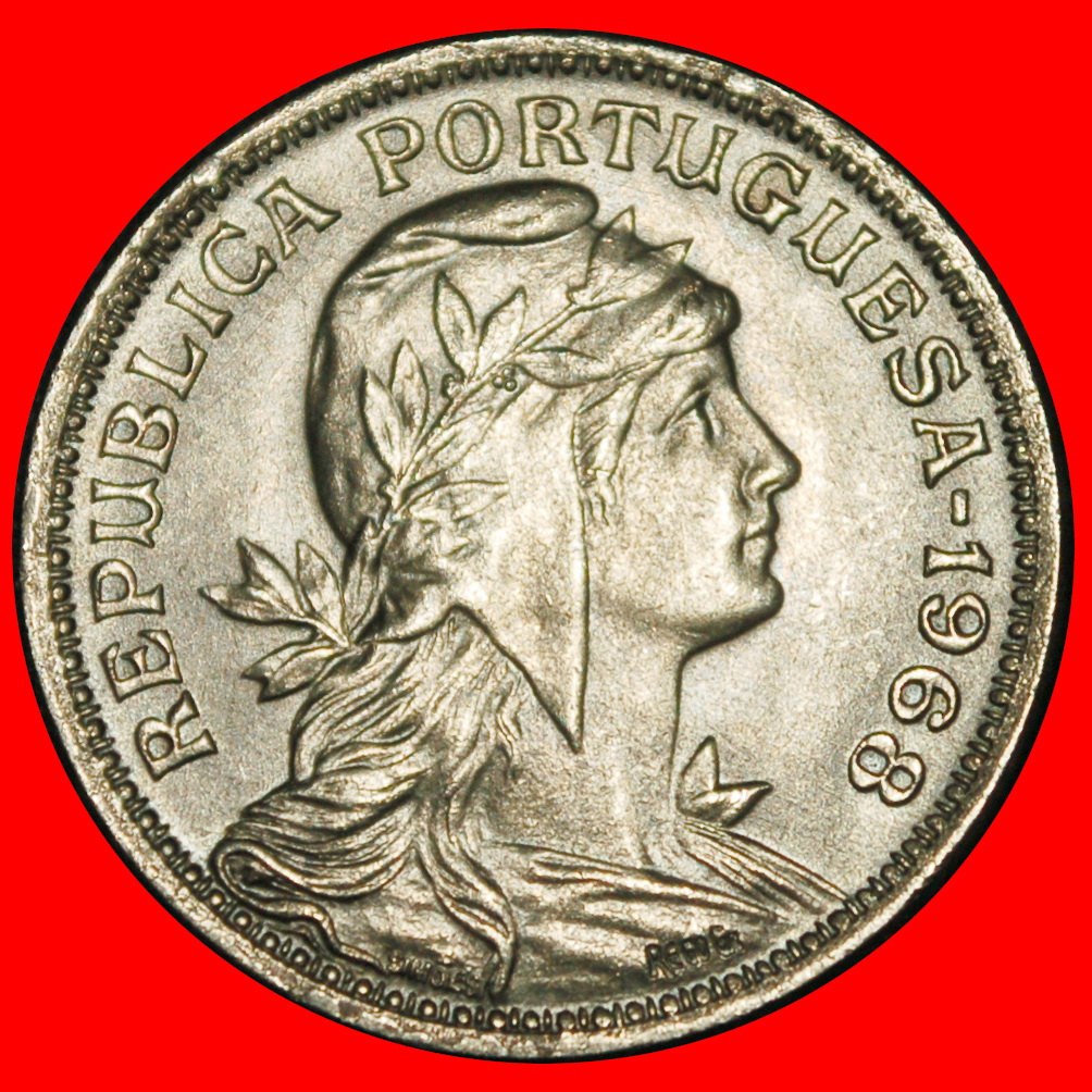  Ⰶ LIBERTY (1927-1968): PORTUGAL ★ 50 CENTAVOS 1968! UNC MINT LUSTRE! ★LOW START ★ NO RESERVE!   