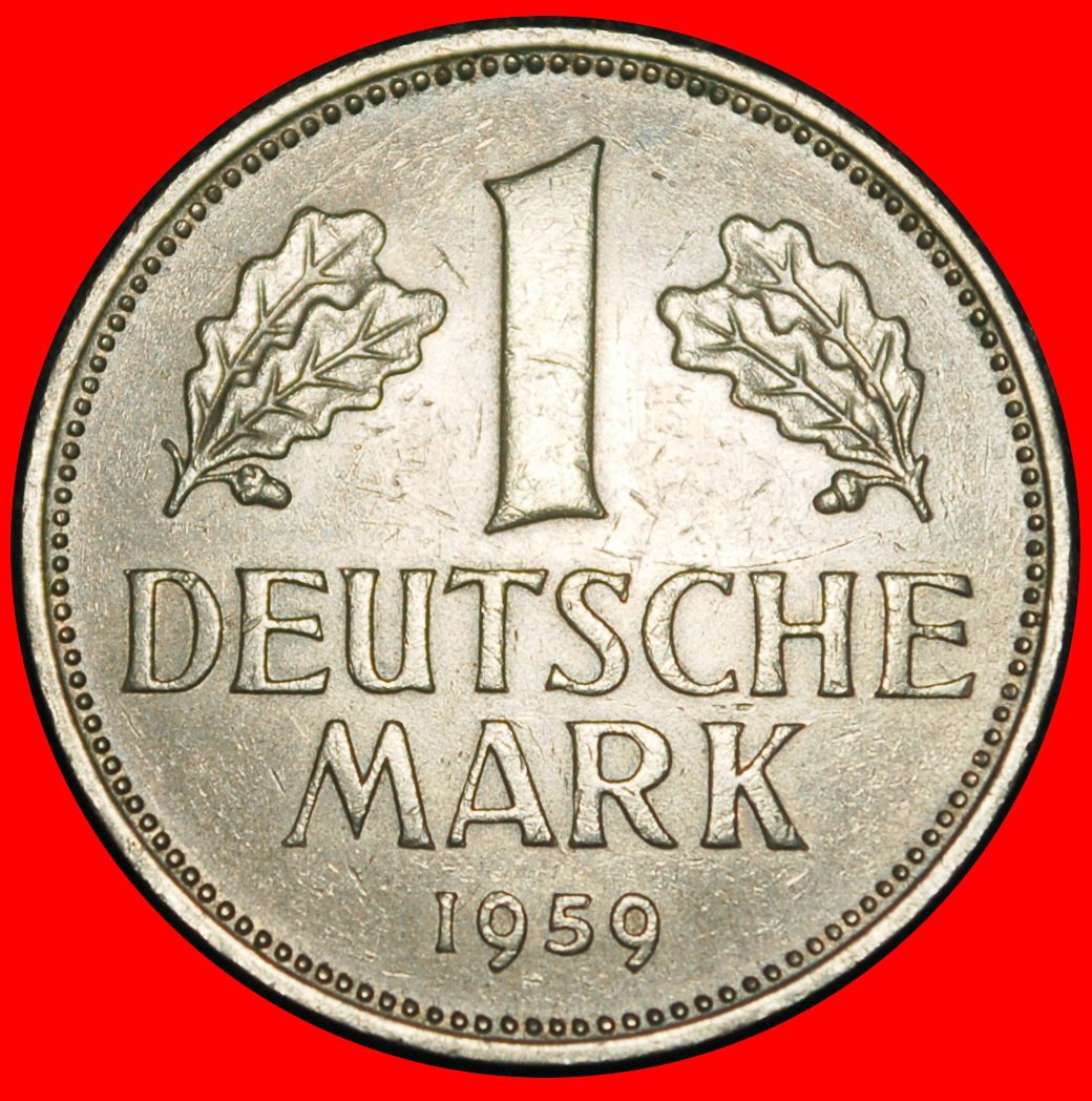  Ⰶ NOT COMMUNIST TYPE (1950-2001): GERMANY ★ 1 MARK 1959D I A r1 BAVARIA!★LOW START ★ NO RESERVE!   