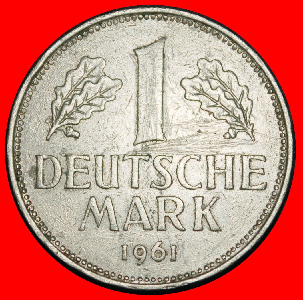  Ⰶ NOT COMMUNIST TYPE (1950-2001): GERMANY ★ 1 MARK 1961J I A r1 HAMBURG!★LOW START ★ NO RESERVE!   