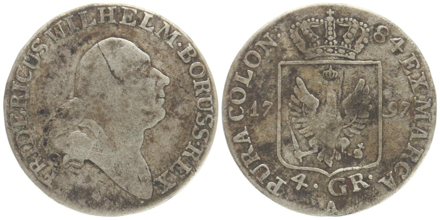  Brandenburg-Preussen: 4 Groschen 1797 A Friedrich Wilhelm II. 1784-1797   