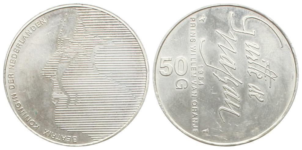 Niederlande: Beatrix, 50 Gulden 1984, siehe unten!   