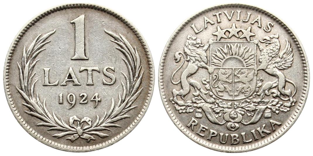  Lettland: 1 Lats 1924, siehe unten!   