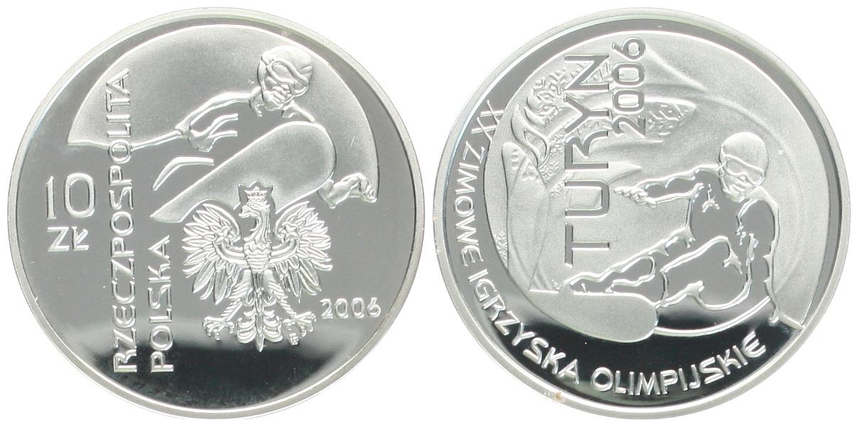  Polen: 10 Zlotych, Snowboarder, Turin 2006 pp   