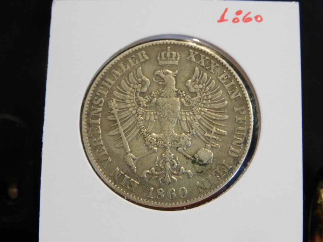  GERMANY 1 THALER 1860 PRUSSIA.GRADE-PLEASE SEE PHOTOS.   