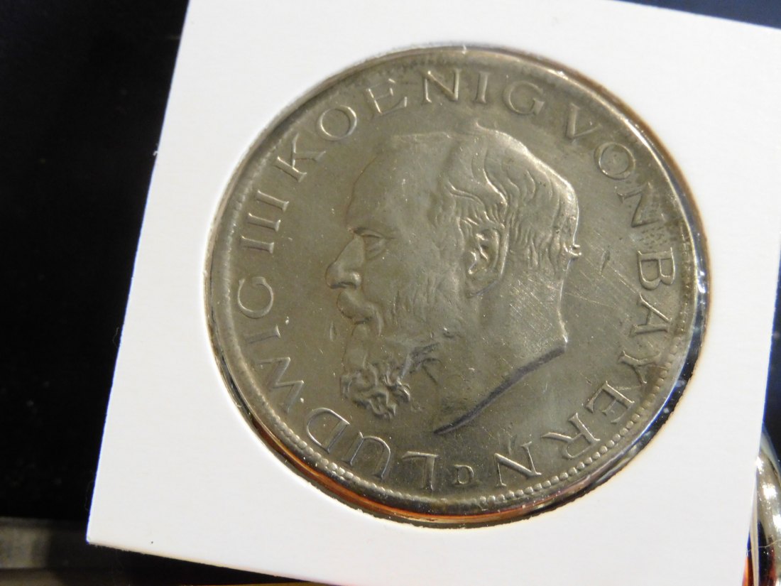  GERMANY 5 MARK 1914 BAVARIA.GRADE-PLEASE SEE PHOTOS.   
