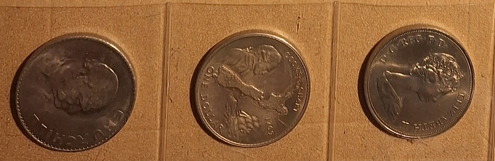  Commonwealth Queen Elisabeth II, 3 Umlaufmünzen 1965,1969 und 1972   