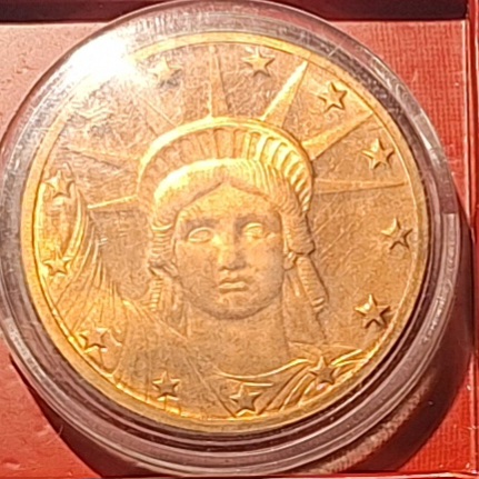  USA, Freiheitsstatue, AVDP-OUNCE, angelsächsische Gewichtung etwa 28,35g hier Kupfer   