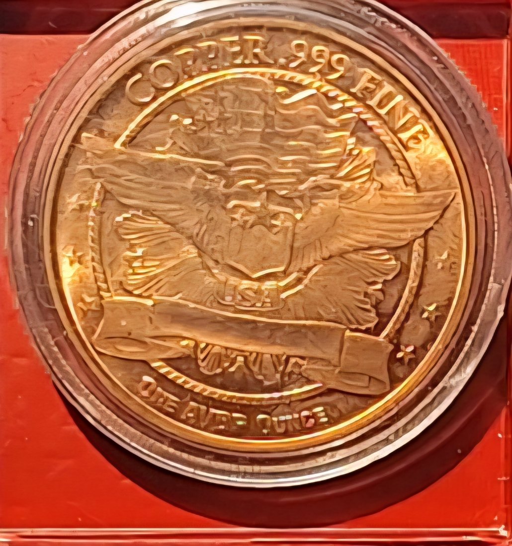  USA, Freiheitsstatue, AVDP-OUNCE, angelsächsische Gewichtung etwa 28,35g hier Kupfer   