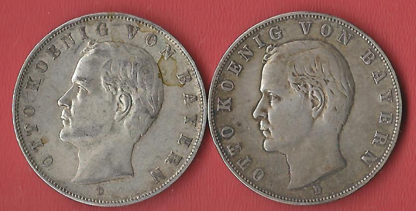  2x3 Mark Bayern 1910 Koblenzer Muenzen Studio Münzankauf Koblenz Frank Maurer AL520   