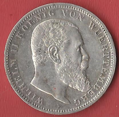  3 Mark Wuerttemberg 1909 Koblenzer Muenzen Studio Münzankauf Koblenz Frank Maurer AL522   