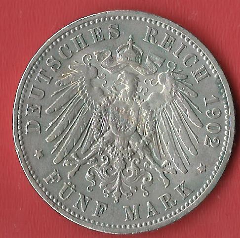  5 Mark Wilhelm II 1902 Koblenzer Muenzen Studio Münzankauf Koblenz Frank Maurer AL525   