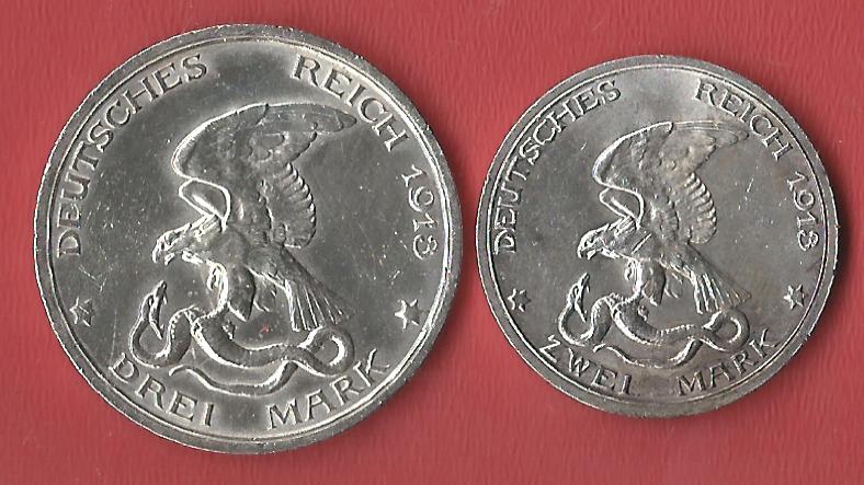  Preussen 2+3 Mark Befreiungskriege  Koblenzer Muenzen Studio Münzankauf Koblenz Frank Maurer AL537   
