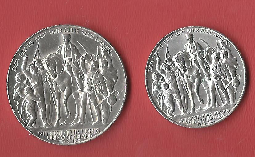  Preussen 2+3 Mark Befreiungskriege  Koblenzer Muenzen Studio Münzankauf Koblenz Frank Maurer AL537   
