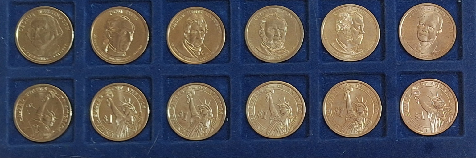  USA, PräsidentenDollar, ab 2007, jeweils 6 verschiedene siehe Bild(er) V   