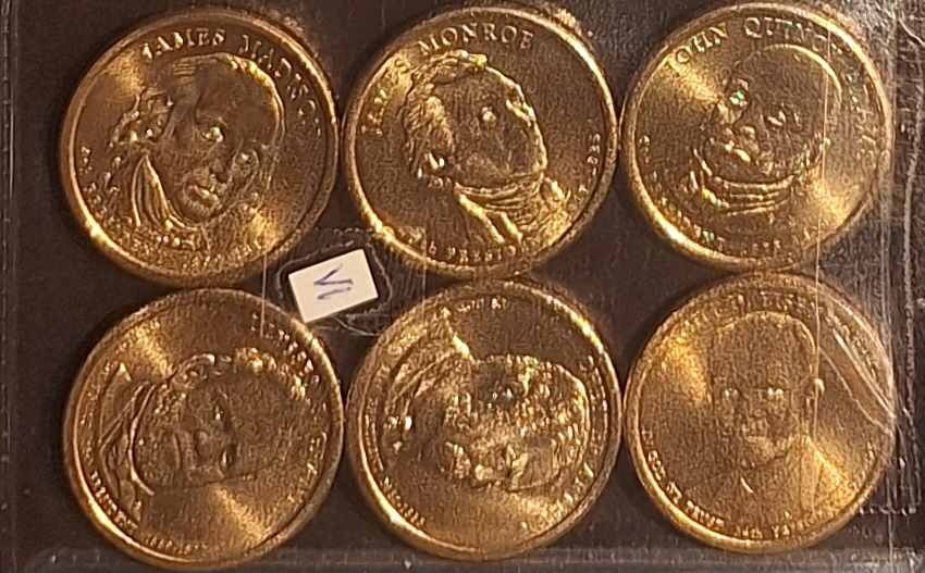  USA, PräsidentenDollar, ab 2007, jeweils 6 verschiedene siehe Bild(er) VI   