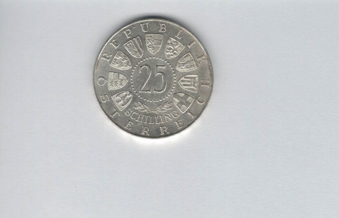  25 Schilling 1957 800 Jahre Mariazell 10,4g fein Ag Gedenkmünze Österreich Spittalgold9800 (04588/3)   