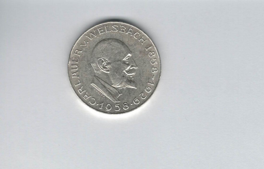  25 Schilling 1958 Carl Auer von Welsbach silber 10,4g fein Österreich Spittalgold9800 (4588/4)   